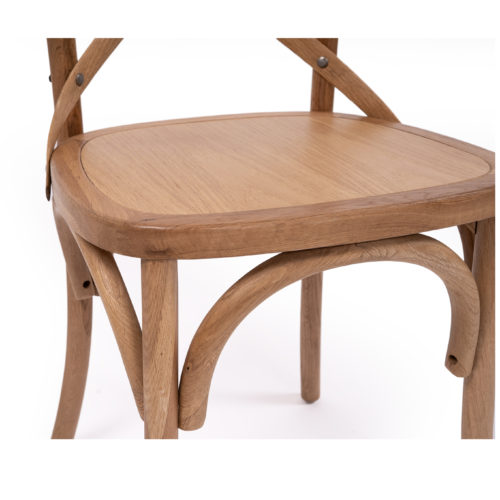 Provincial Cross Back Chair Natural Oak Timber Seat Abide Interiors