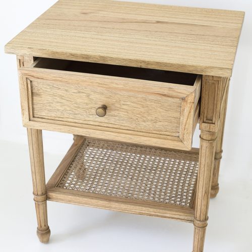 Hamilton Bedside Table Weathered Oak 57cm Wide Abide Interiors