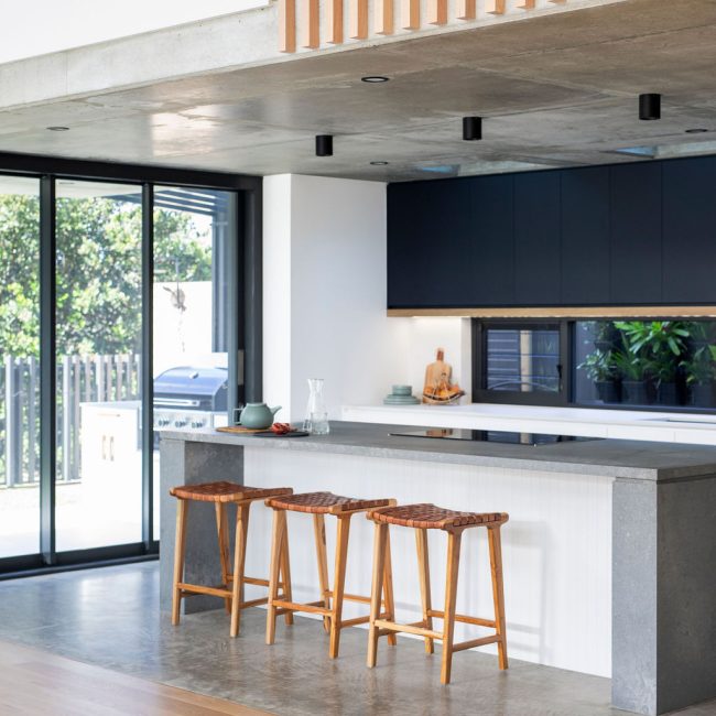 Pasadena leather strap backless counter stool