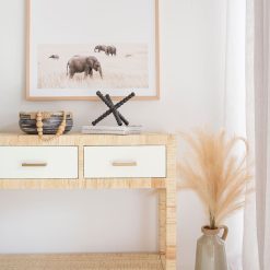 Palms three drawer console table