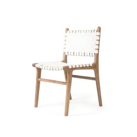 Pasadena Woven Leather Side Chair - White