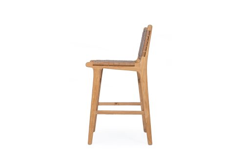 Pasadena Leather Counter Stool - Tan- Woven - Image 2