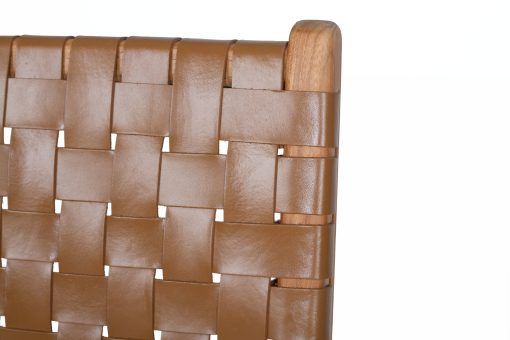 Pasadena Leather Counter Stool - Tan- Woven - Image 6