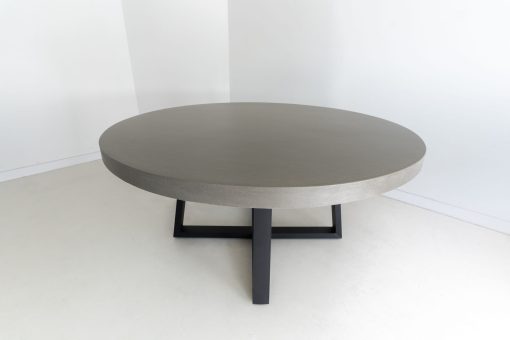 1.6m Alta Round Dining Table - Pebble Grey with Black Powder Coated Legs