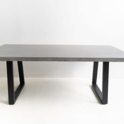 2.4m Sierra Elkstone Rectangular Dining Table - Speckled Grey with Black Powder Coated Legs