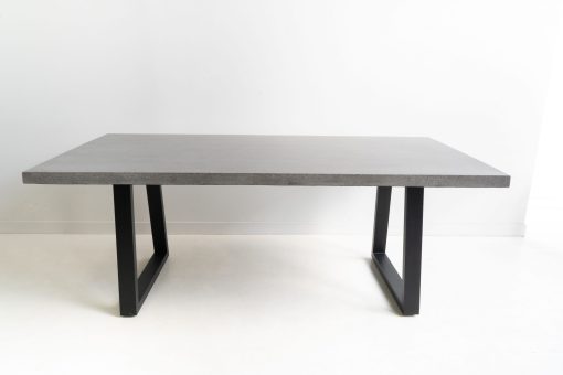 2.0m Sierra Elkstone Rectangular Dining Table - Speckled Grey with Black Powder Coated Legs
