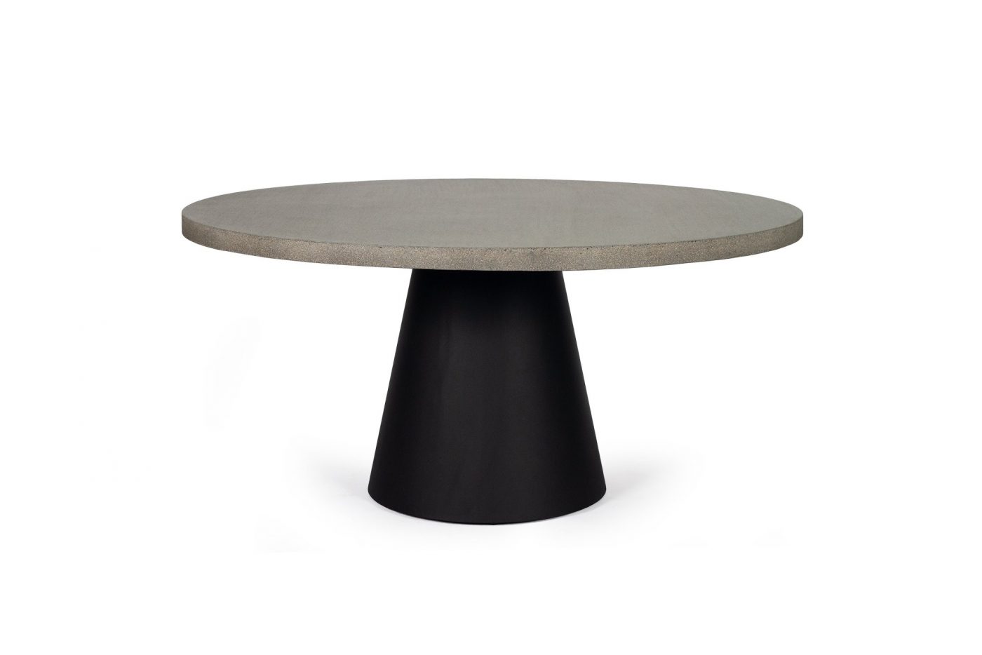 1.2m Avalon Elkstone Round Dining Table - Speckled Grey with Black Powder Coated Cone Base