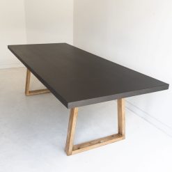 2.0m Sierra Elkstone Rectangular Dining Table - Ebony Black with Light Honey Legs