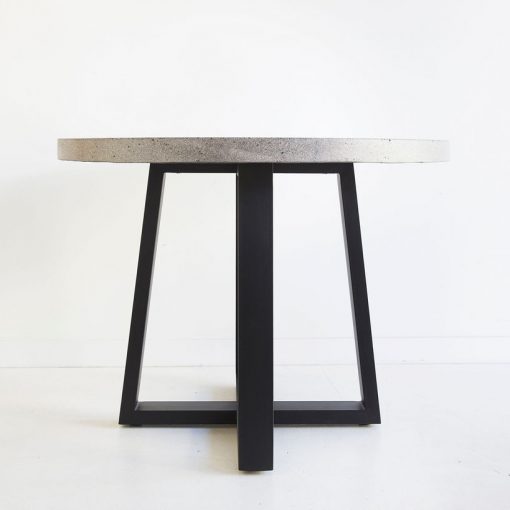 1.0m Alta Round Dining Table - Speckled Grey with Black Powder Coated Legs