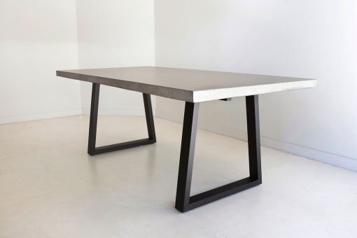 1.6m Sierra Rectangular Dining Table - Speckled Grey with Black Powder Coated Legs