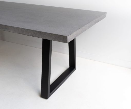2.0m Sierra Elkstone Rectangular Dining Table - Speckled Grey with Black Powder Coated Legs