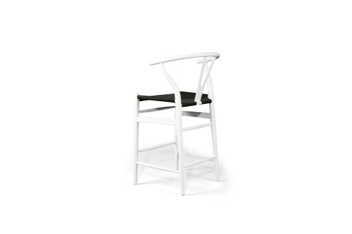 Wishbone Counter Stool - White with Charcoal Cord - Image 5
