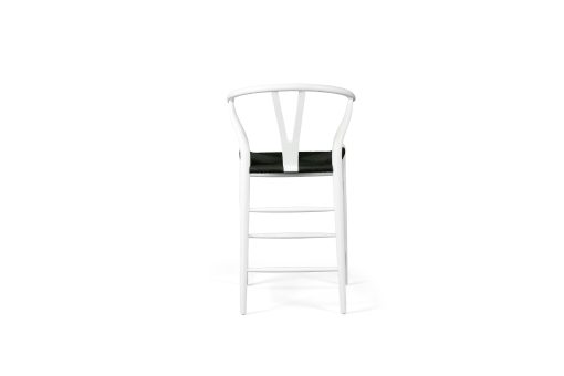 Wishbone Counter Stool - White with Charcoal Cord - Image 6