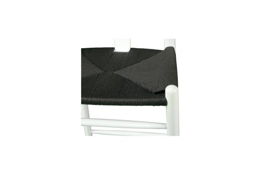 Wishbone Counter Stool - White with Charcoal Cord - Image 7