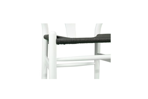Wishbone Counter Stool - White with Charcoal Cord - Image 8