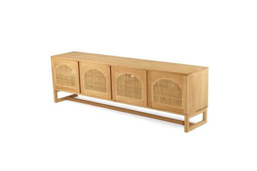Clovelly Entertainment Unit - Four Door - Arch Windows - Natural - Image 4