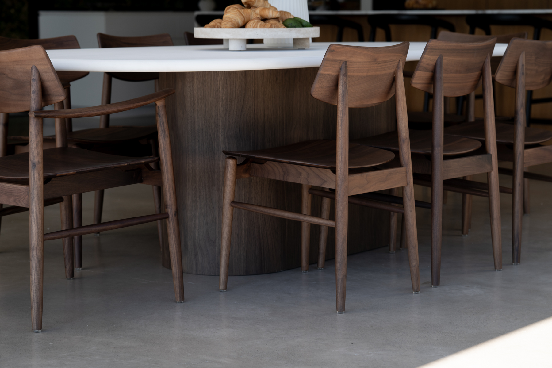 Harlow Dining Chair - Walnut with Timber Seat - Image 2