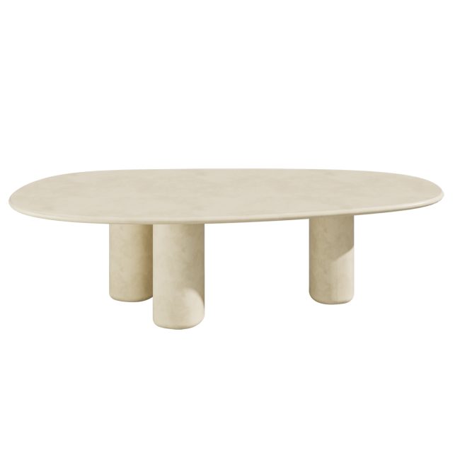 Yori Outdoor Organic Oval Dining Table - Off White