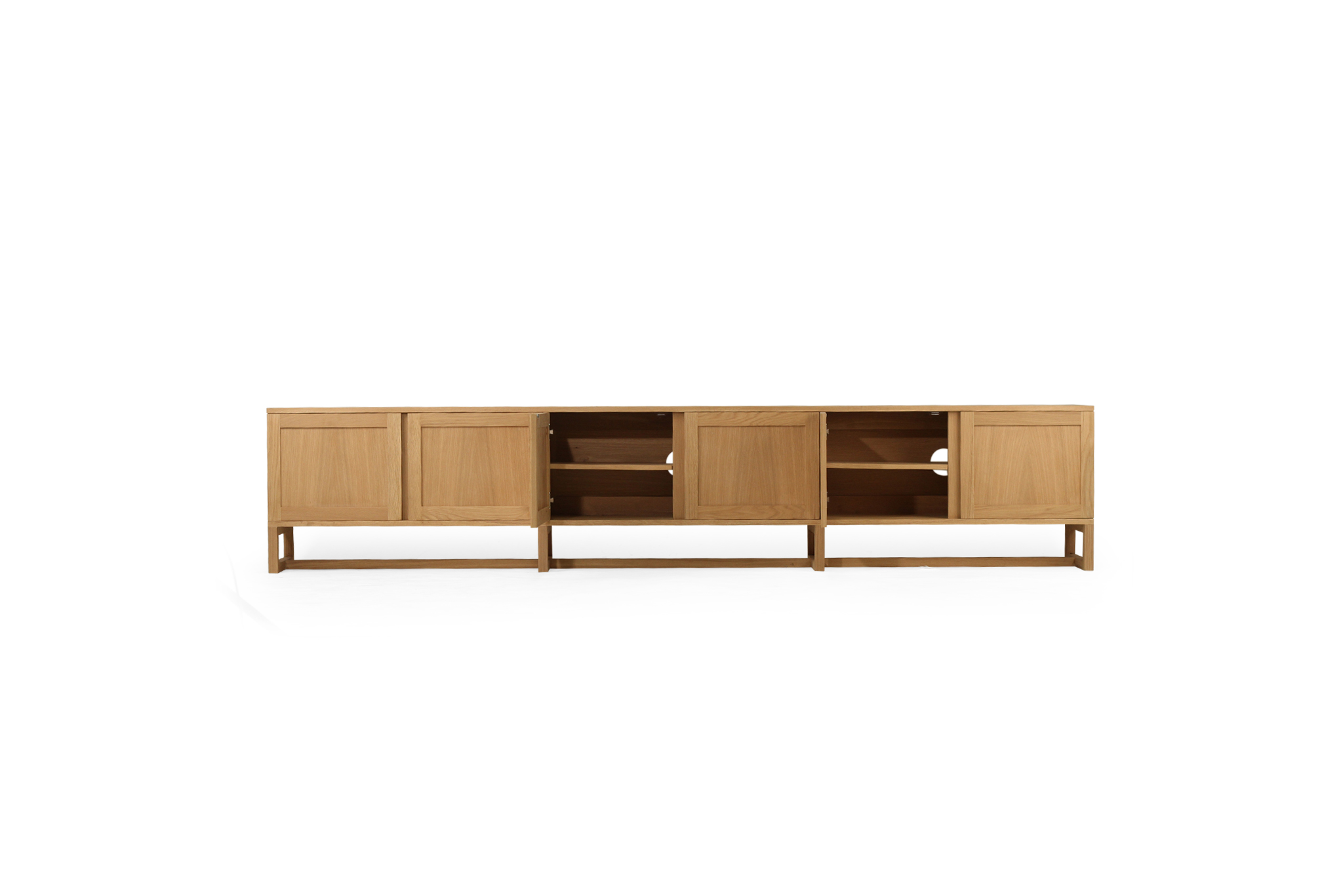 Clovelly Entertainment Unit - Six Door - Natural - Solid Doors - Image 2
