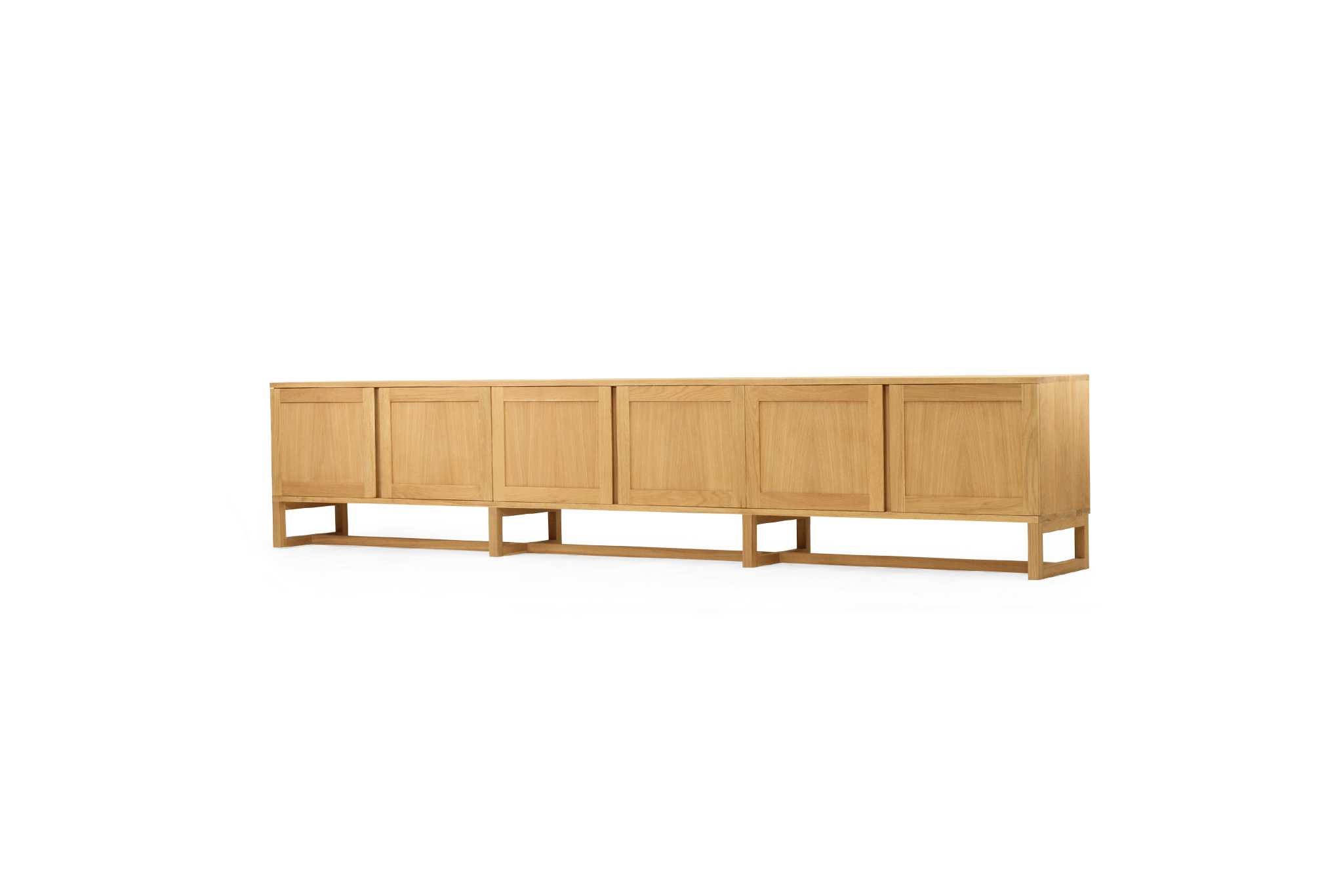 Clovelly Entertainment Unit - Six Door - Natural - Solid Doors - Image 4