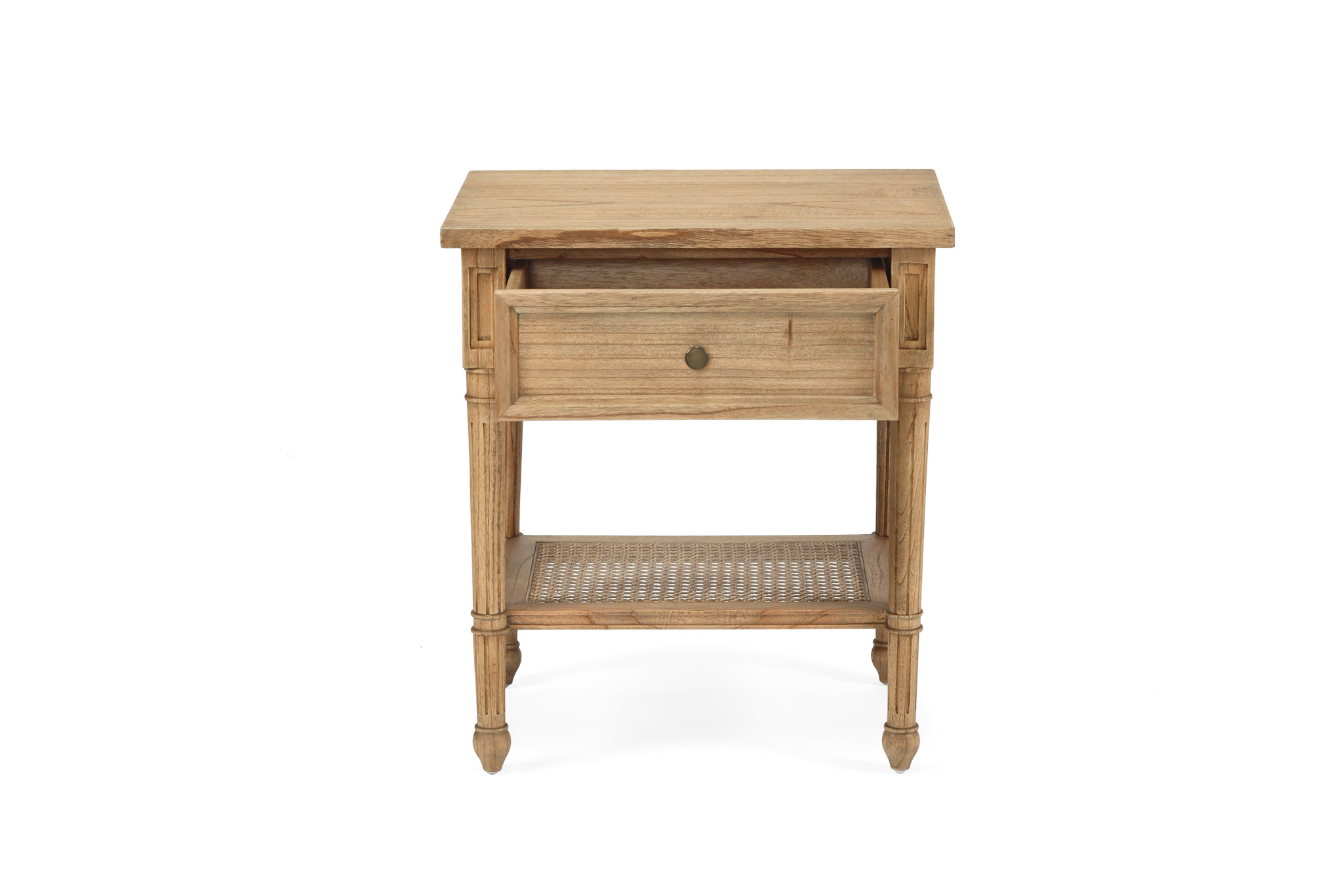 Hamilton Cane Bedside Table - Weathered Oak - Image 4