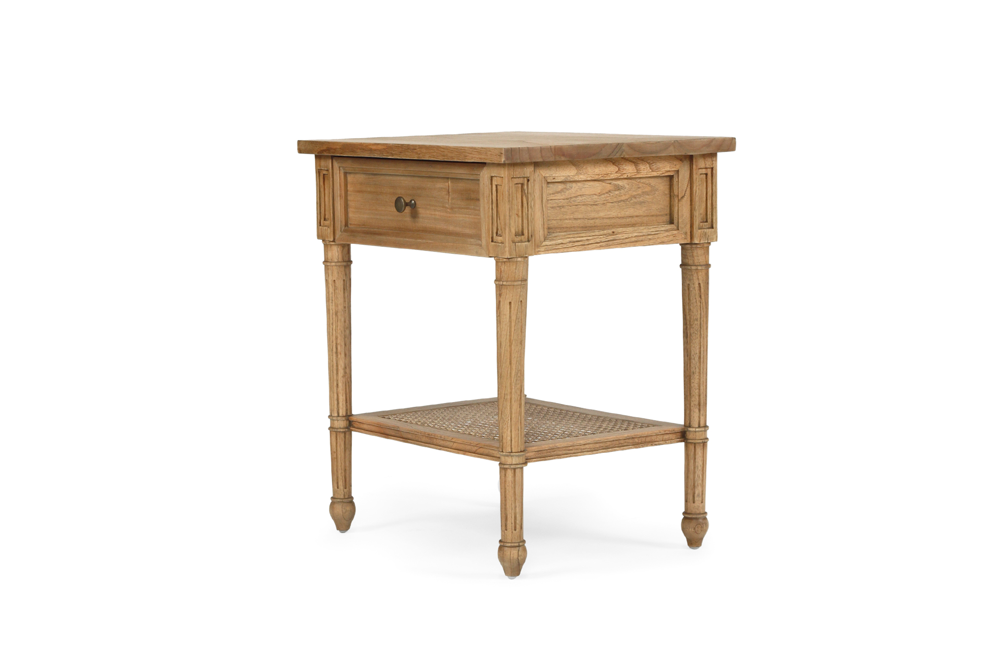 Hamilton Cane Bedside Table - Weathered Oak - Image 2