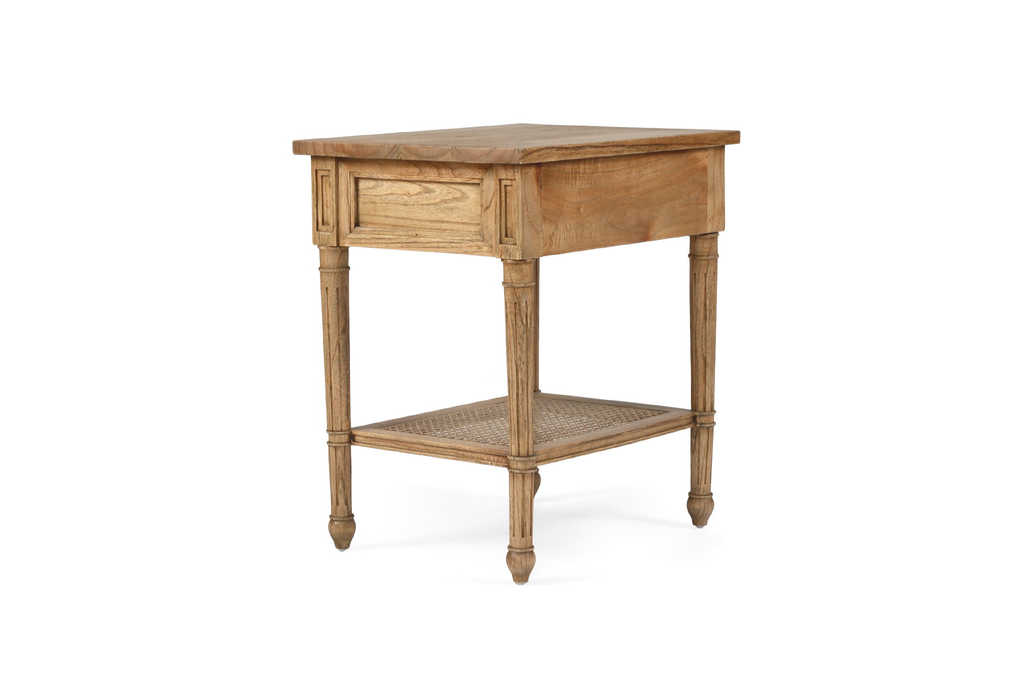 Hamilton Cane Bedside Table - Weathered Oak - Image 6