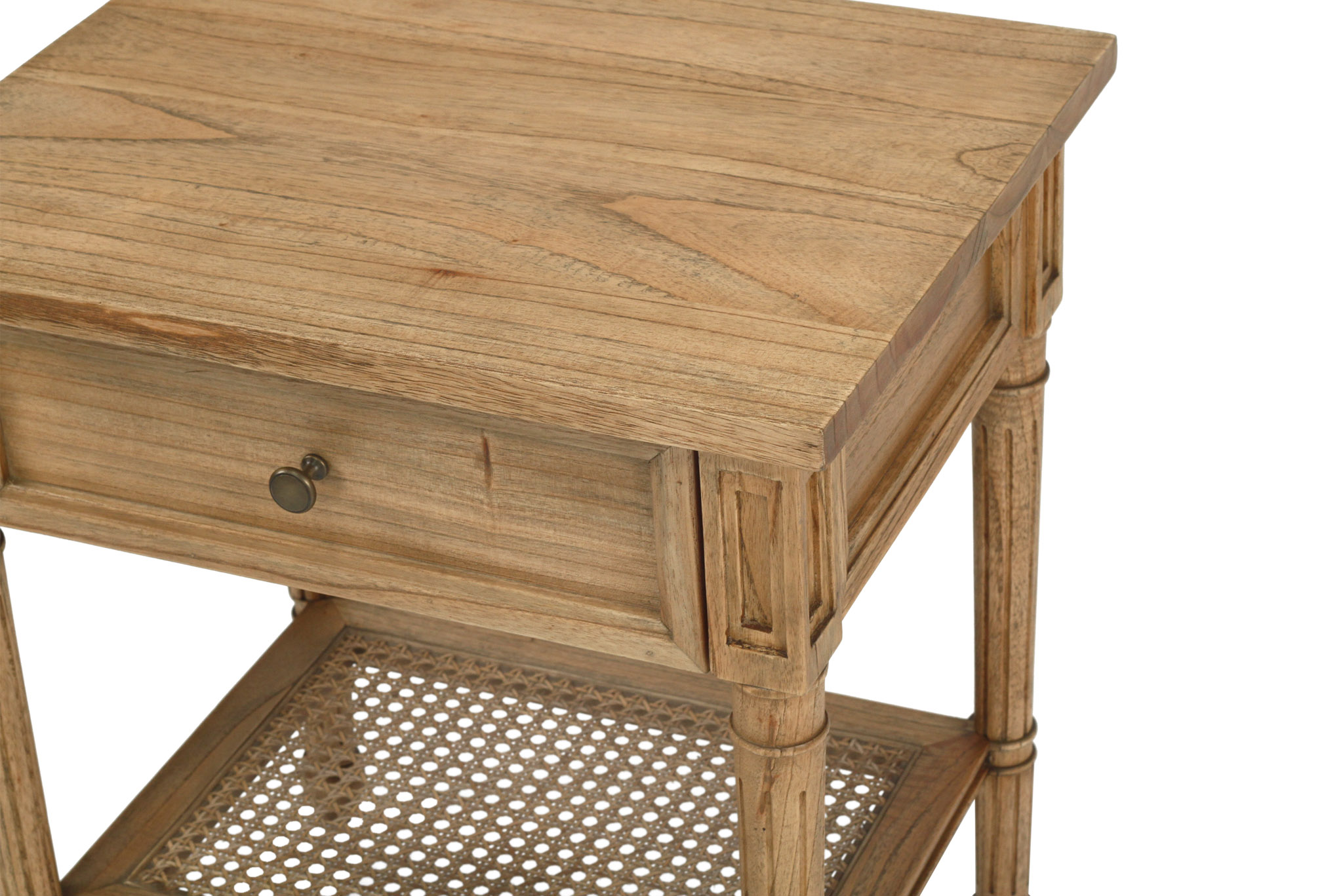 Hamilton Cane Bedside Table - Weathered Oak - Image 7