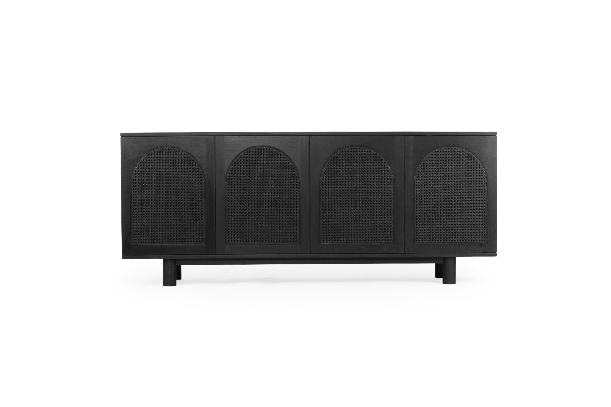 Iluka Four Door Sideboard - Arch Windows - Black