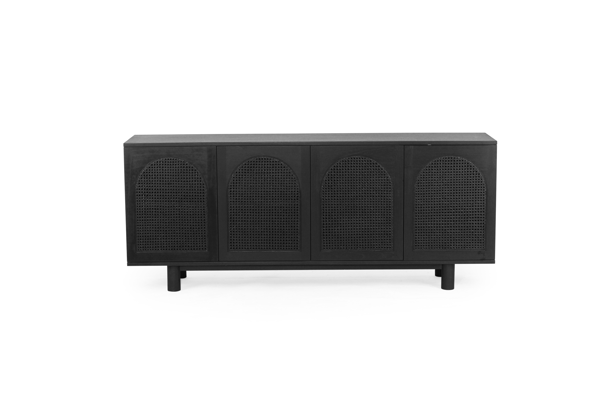 Iluka Four Door Sideboard - Arch Windows - Black - Image 3