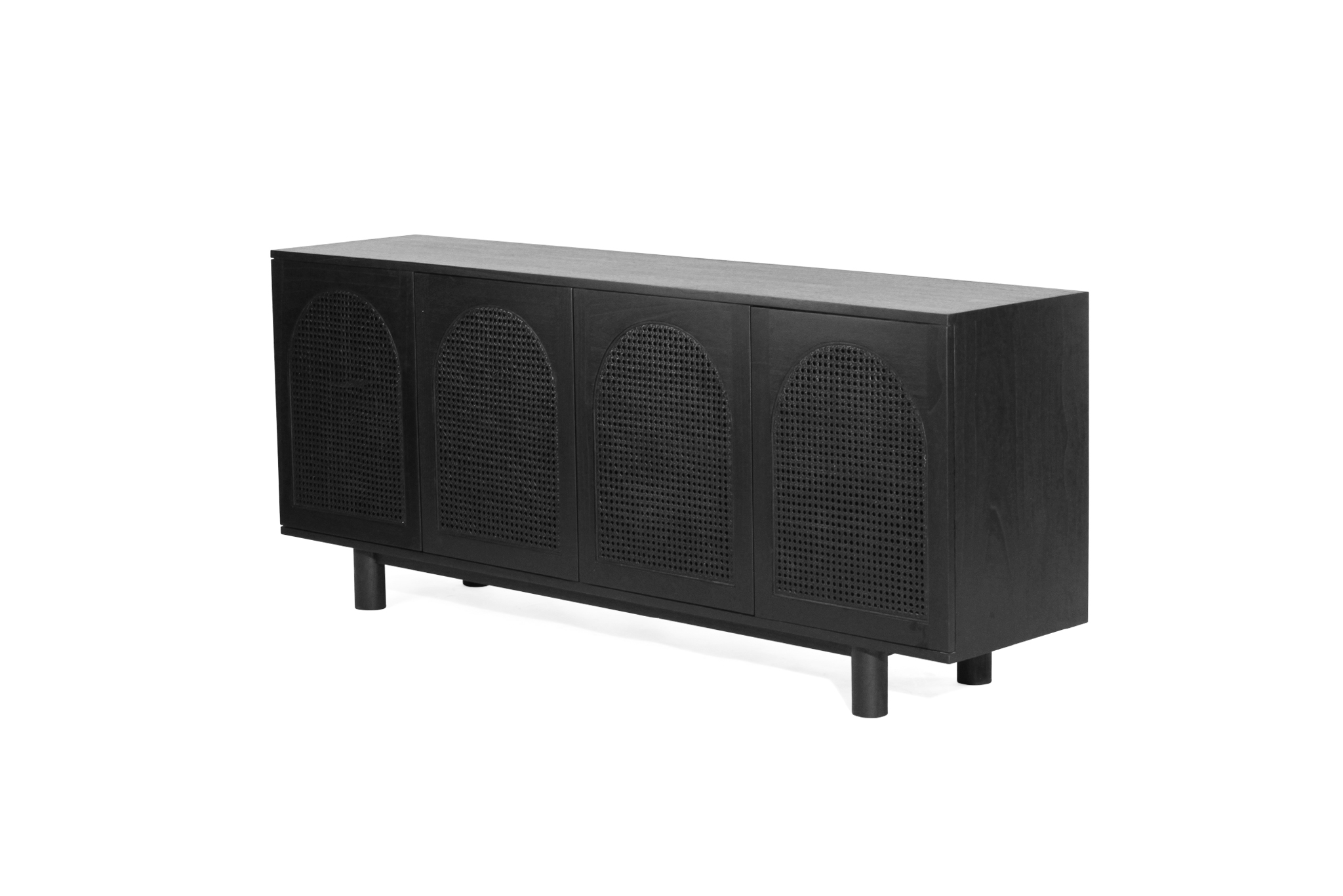 Iluka Four Door Sideboard - Arch Windows - Black - Image 4