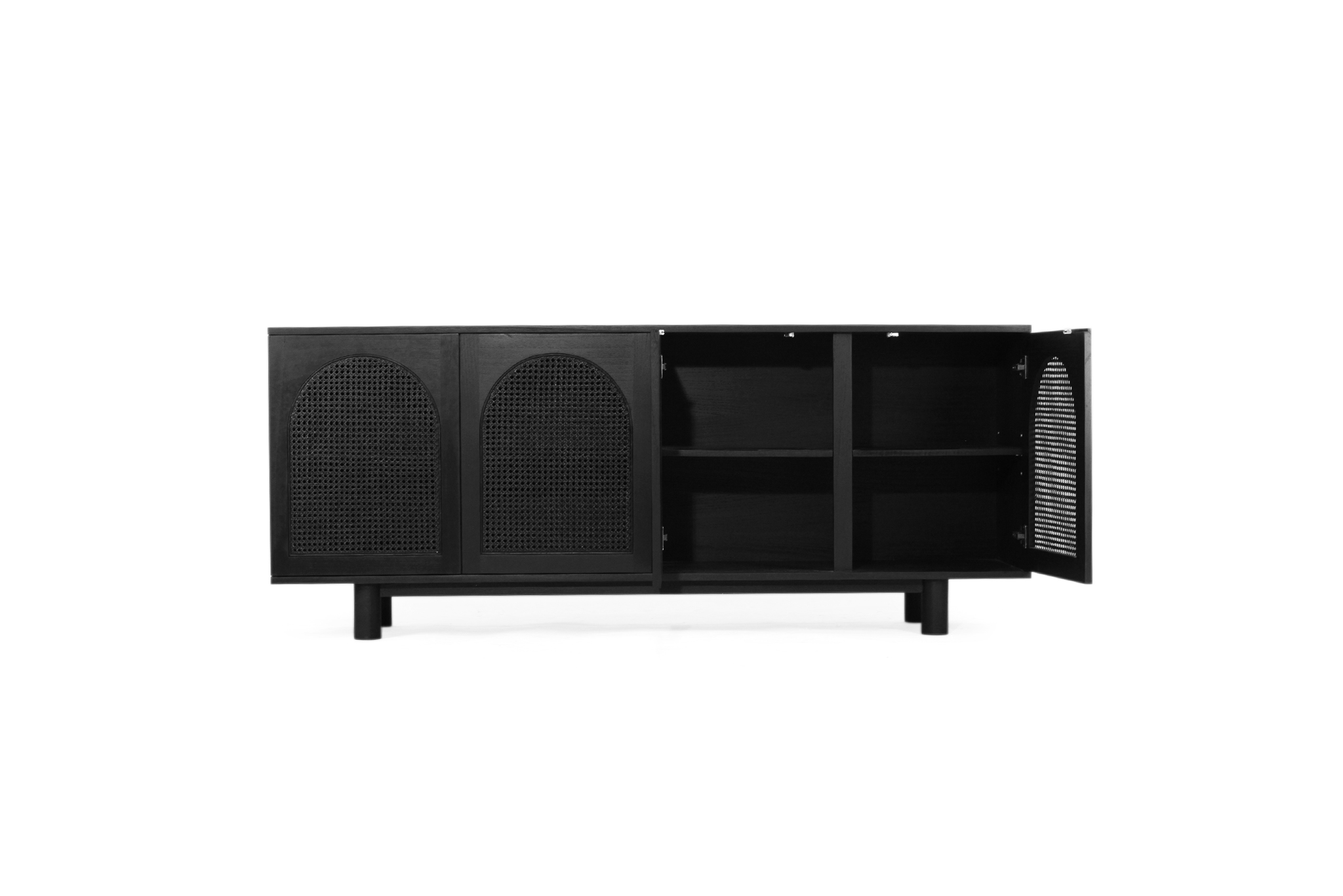 Iluka Four Door Sideboard - Arch Windows - Black - Image 5