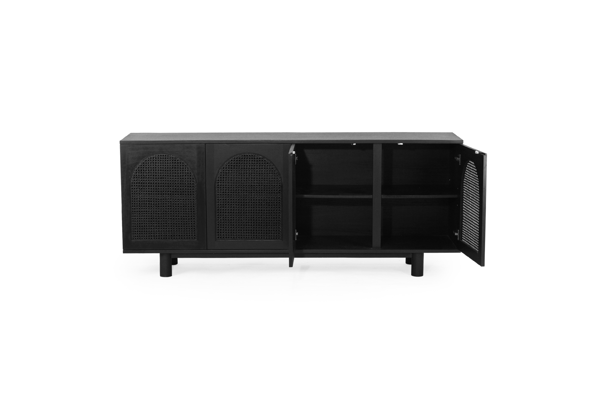 Iluka Four Door Sideboard - Arch Windows - Black - Image 6