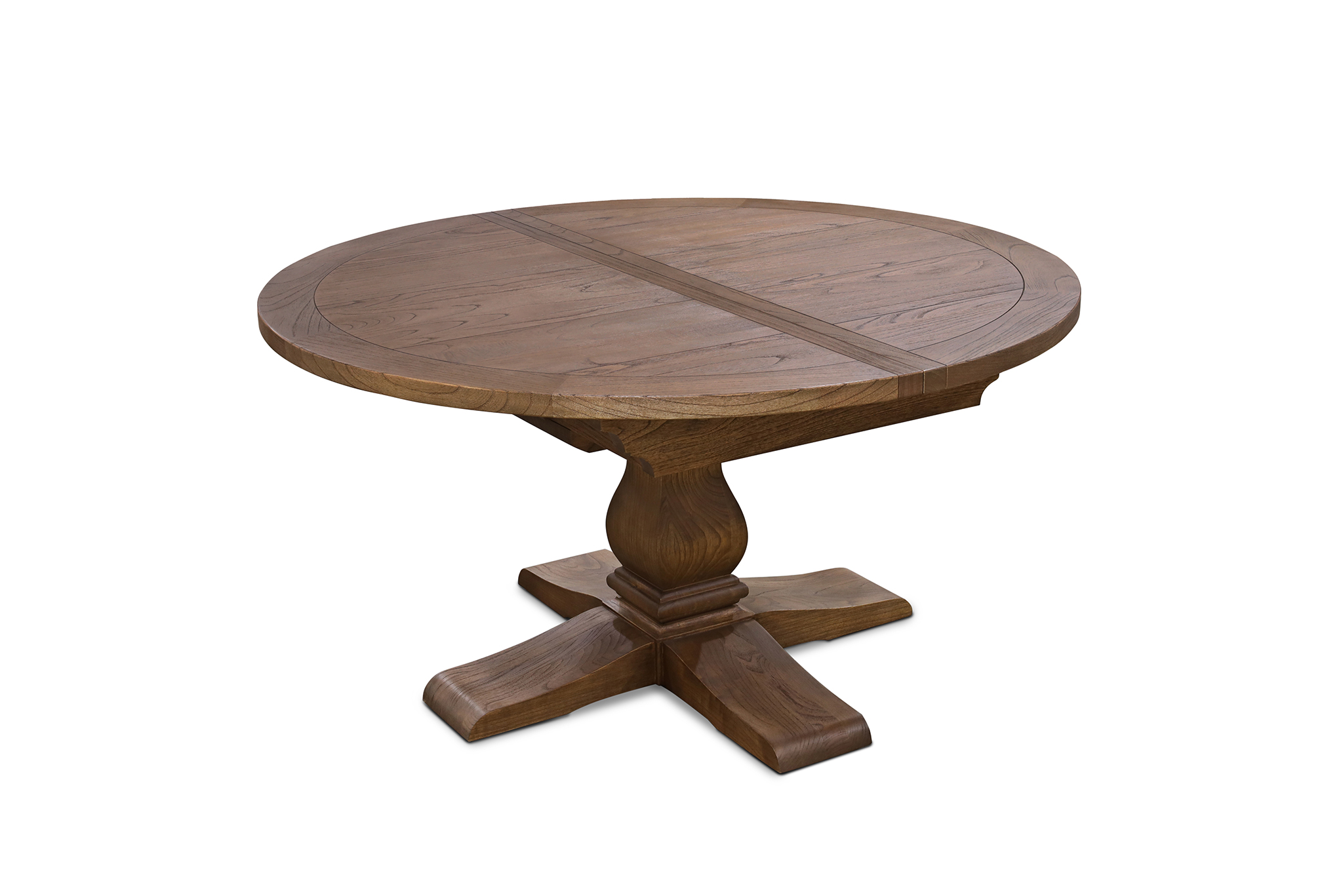 Ascot Round Extension Dining Table - 150/200cm - Brushed Brown Nut - Image 3