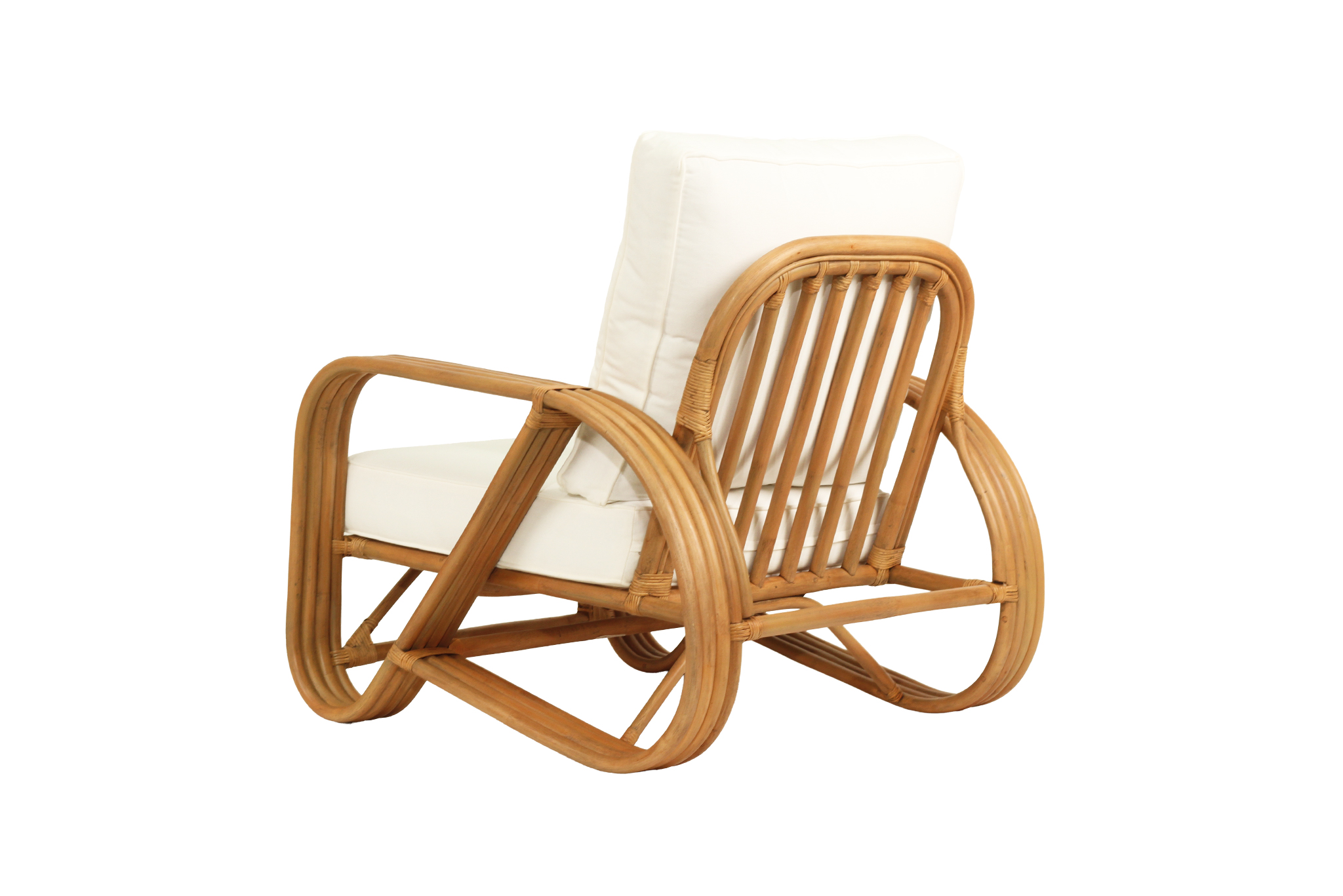Pretzel Armchair - Brown Frame - White Cushions - Image 5