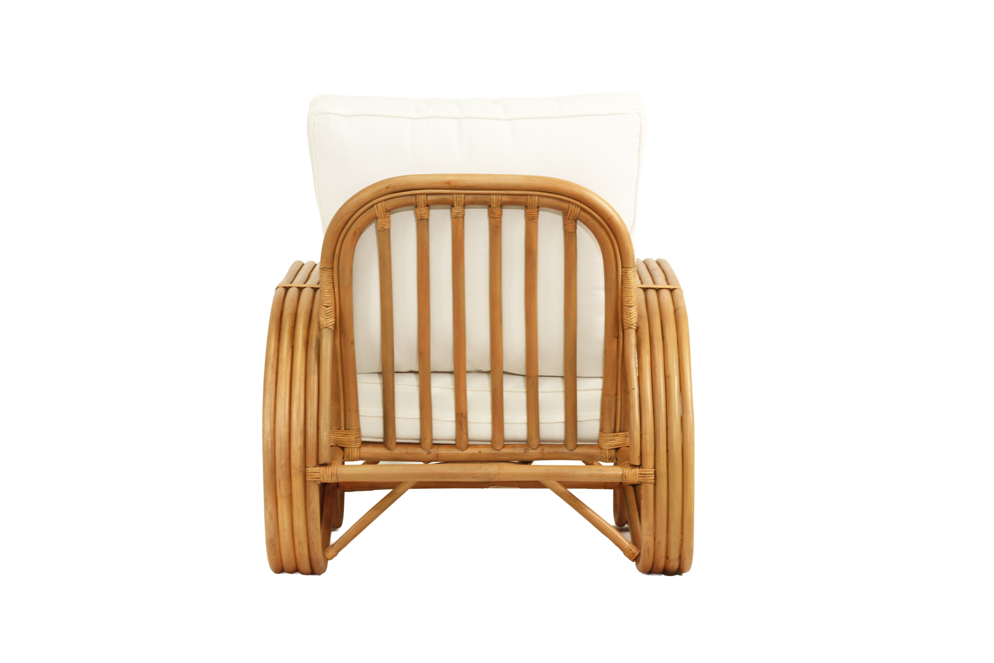 Pretzel Armchair - Brown Frame - White Cushions - Image 6
