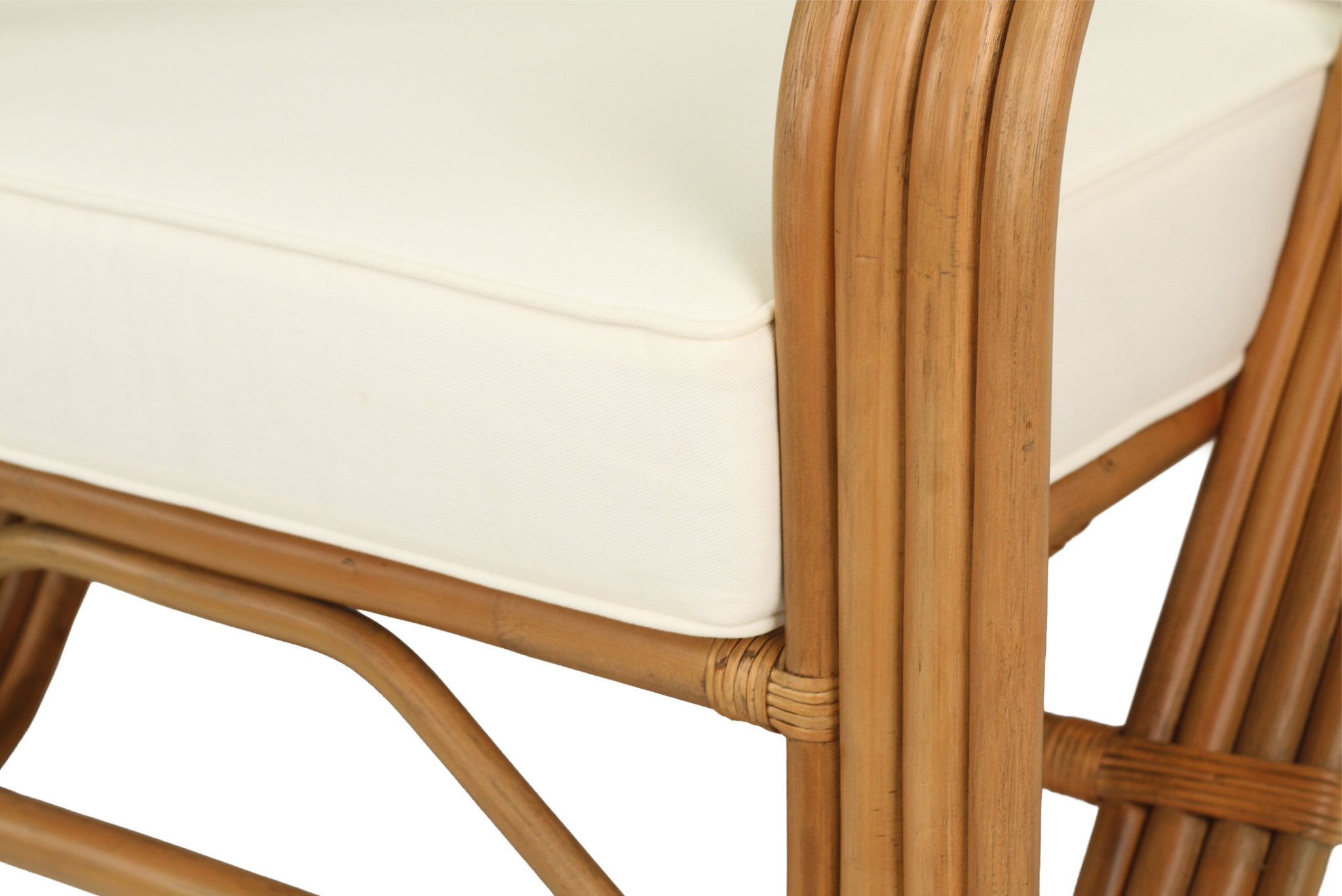 Pretzel Armchair - Brown Frame - White Cushions - Image 7