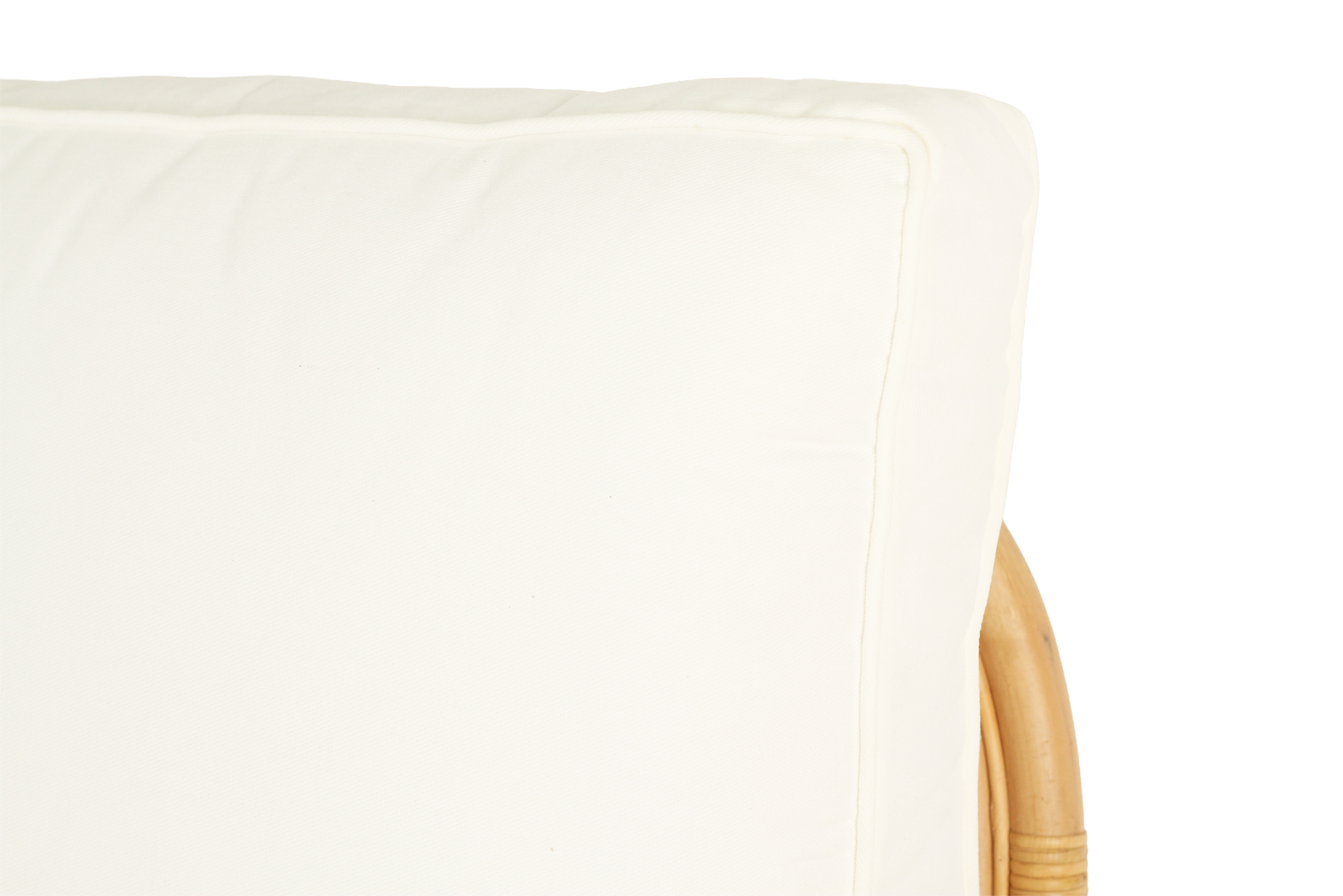 Pretzel Armchair - Natural Frame - White Cushions - Image 4